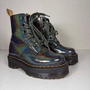 Rare Molly Iridescent Rainbow Vegan Leather Dr. Marten Jadon Boots